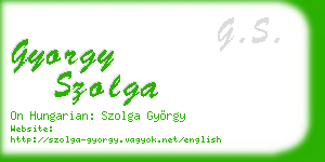 gyorgy szolga business card